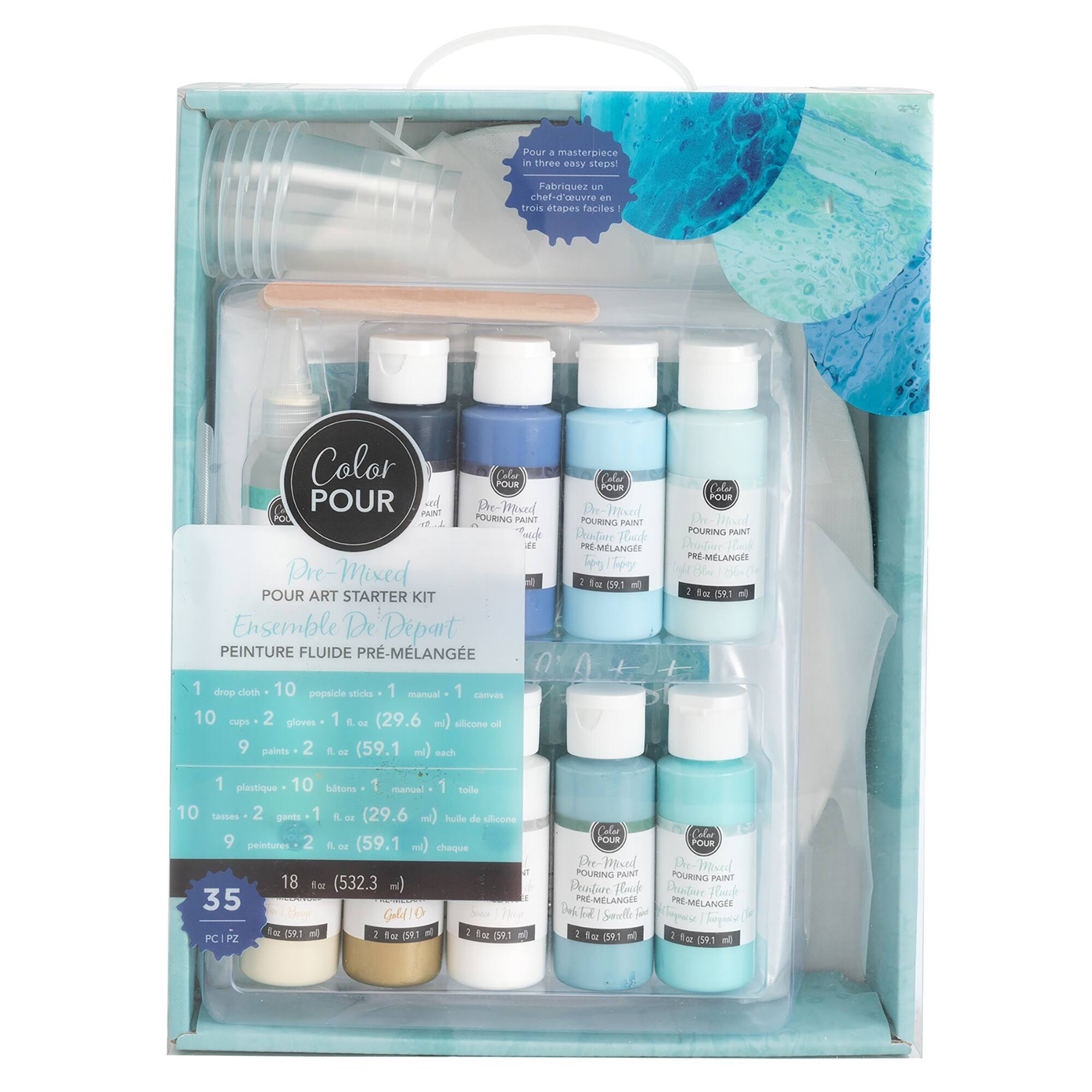 Color Pour Pre Mixed Art Starter Paint Kit